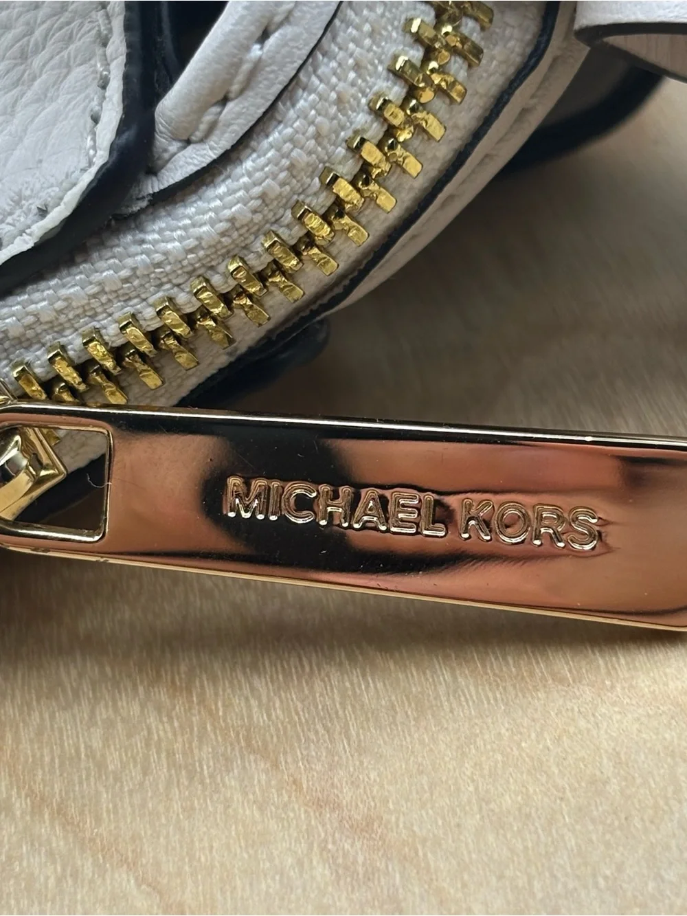 Michael Kors white pebbled